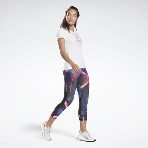 Legginsy Damskie Reebok One Series Running 3/4 Różowe PL 62BVZOS